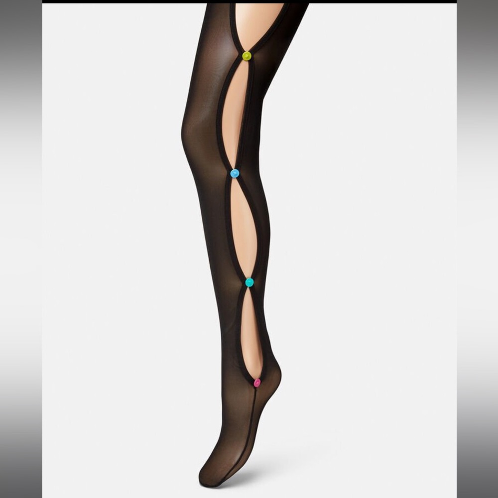Versace Medusa Buttons Tights / Stockings Retails $650 β€οΈπππ - Picture 2 of 10